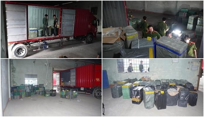 Lực lượng Công an kiểm tra phương tiện và tang vật liên quan phục vụ công tác điều tra. (Ảnh:CA)