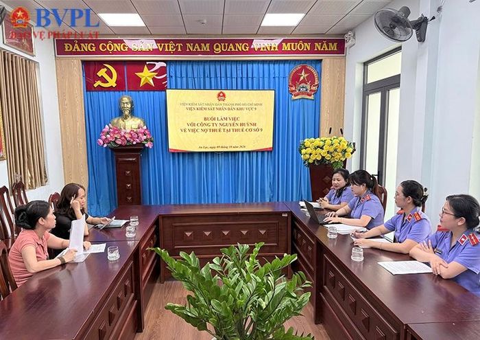 VKSND khu vực 9, TP HCM làm việc với Công ty TNHH Thương mại - Sản xuất - Dịch vụ N.H về nợ thuế.