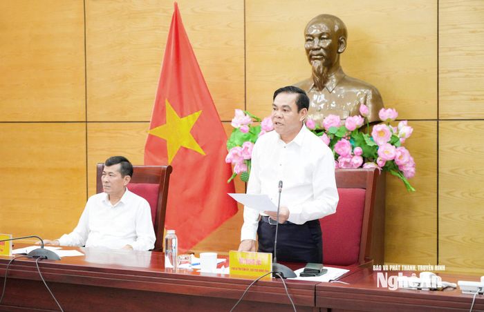 Chủ tịch UBND tỉnh Võ Trọng Hải phát biểu tại hội nghị. Ảnh: TL