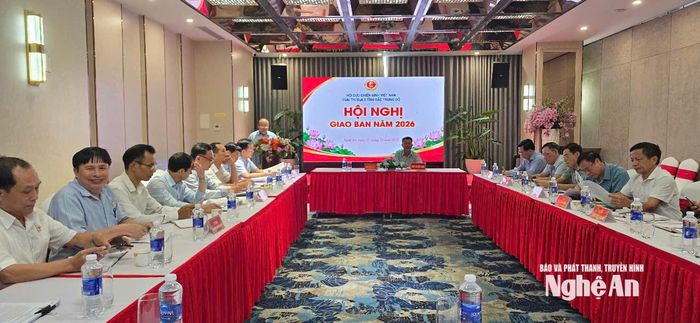 Toàn cảnh Hội nghị giao ban Hội CCB Việt Nam 5 tỉnh Bắc Trung Bộ.
