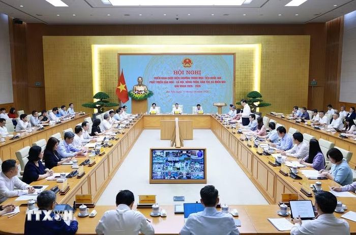 Hội nghị triển khai thực hiện Chương trình mục tiêu quốc gia phát triển văn hóa-xã hội, nông thôn, dân tộc và miền núi giai đoạn 2026-2035. (Ảnh: Dương Giang/TTXVN)