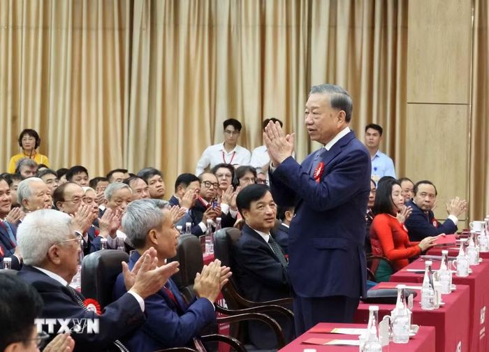 Tổng Bí thư, Chủ tịch nước Tô Lâm và các đại biểu tham dự. (Ảnh: Thống Nhất/TTXVN)