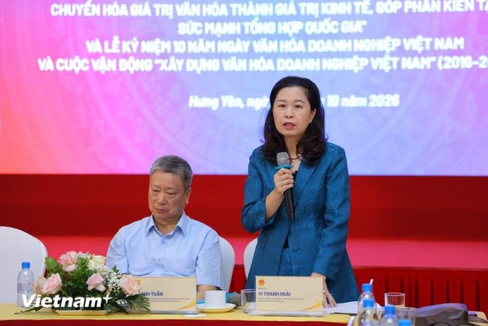 Bà Vi Thanh Hoài, Phó Cục trưởng Cục Văn hóa-Thông tin cơ sở và Gia đình, Bộ Văn hóa, Thể thao và Du lịch. (Ảnh: PV/Vietnam+)