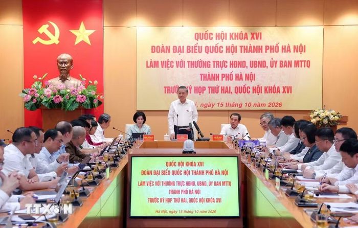 Tổng Bí thư, Chủ tịch nước Tô Lâm chủ trì buổi làm việc. (Ảnh: Văn Điệp/TTXVN)