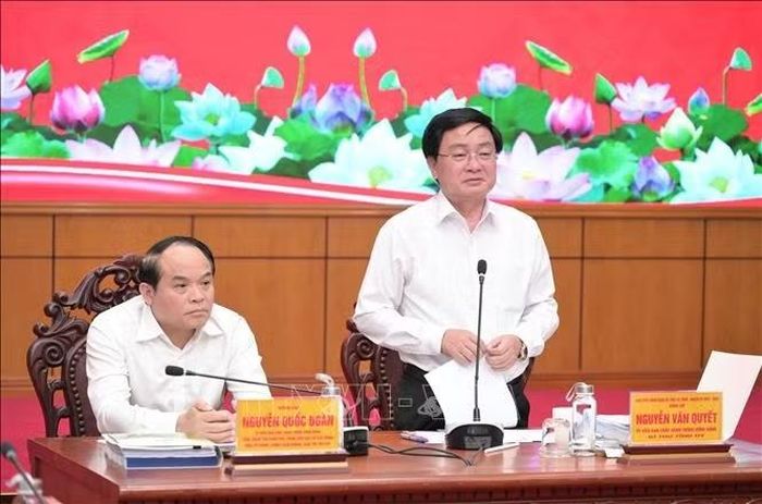Bí thư Tỉnh ủy Tây Ninh Nguyễn Văn Quyết phát biểu tiếp thu ý kiến của Đoàn công tác Tổng Thanh tra Chính phủ.