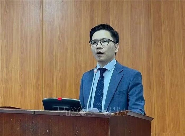 PGS, TS Nguyễn Xuân Trung, Viện trưởng Viện Nghiên cứu Nam Á, Tây Á và Châu Phi phát biểu. Ảnh: Minh Thái/TTXVN