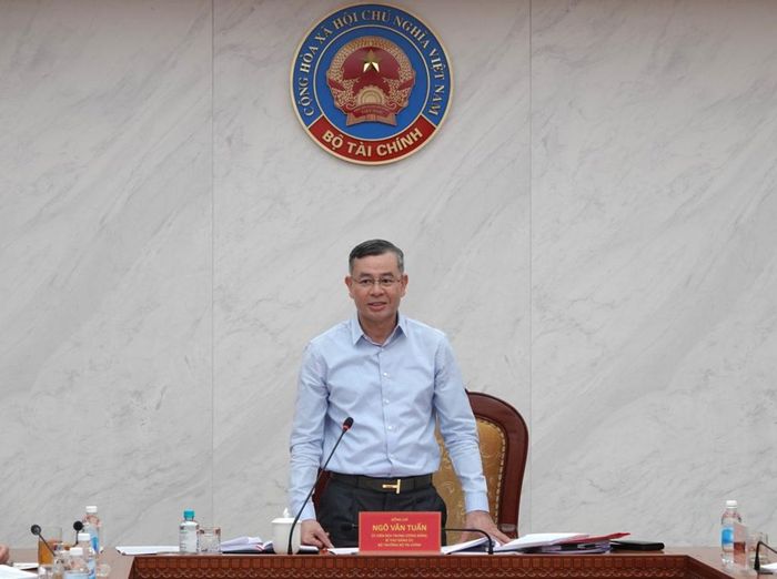 Bộ trưởng Bộ Tài chính Ngô Văn Tuấn phát biểu. Ảnh: Bộ Tài chính