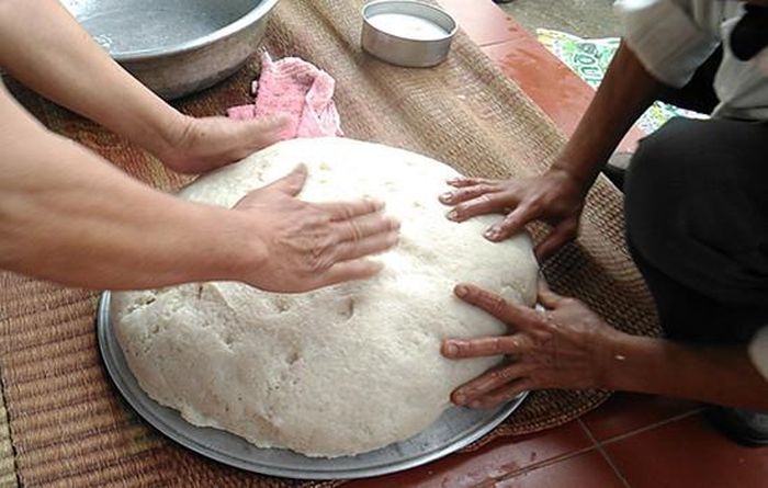 Món xôi nén đã hoàn thành. Ảnh: báo Công 