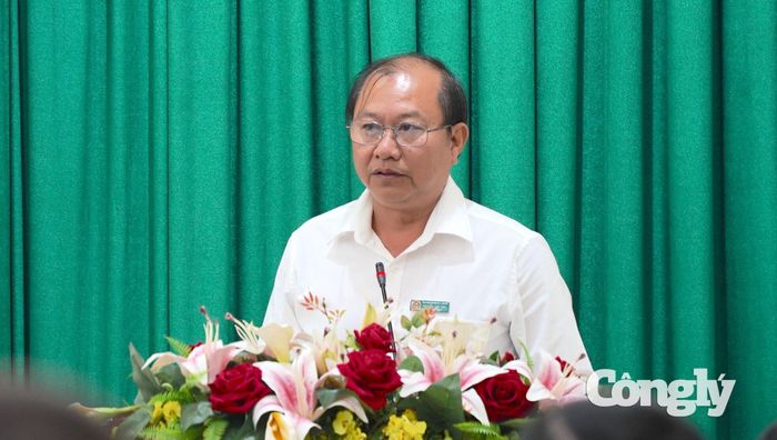 Ông Nguyễn Như Sơn - Chánh án TAND Khu vực 11, tỉnh Tây Ninh phát biểu tại hội nghị.