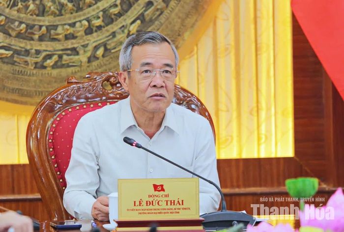 Bí thư Tỉnh ủy Lê Đức Thái phát biểu kết luận tại hội nghị.