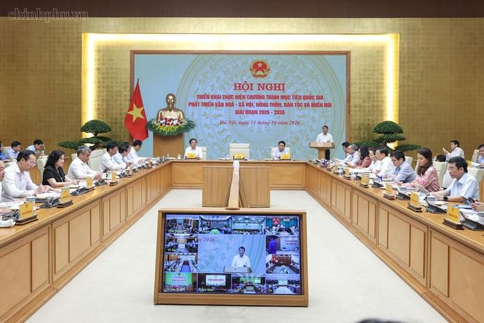Thủ tướng Lê Minh Hưng phát biểu kết luận Hội nghị triển khai thực hiện Chương trình mục tiêu quốc gia phát triển văn hóa - xã hội, nông thôn, dân tộc miền núi giai đoạn 2026-2035 - Ảnh: chinhphu.vn/Nhật Bắc
