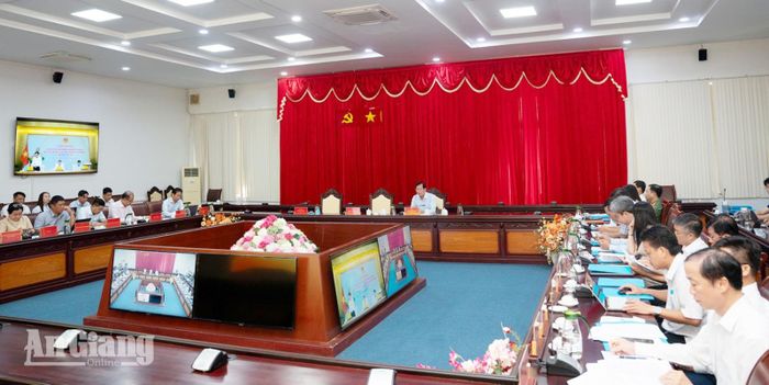 Các đại biểu tham dự hội nghị tại điểm cầu tỉnh An Giang.
