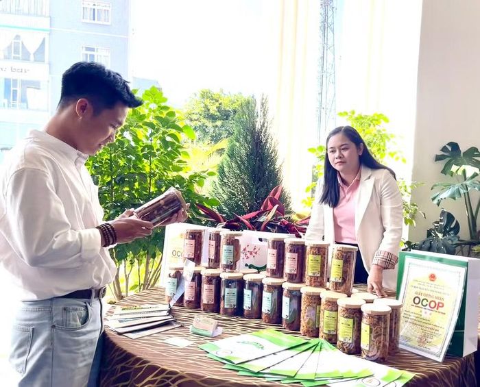 Các sản phẩm OCOP của Công ty TNHH MTV Trần Lâm Gia Phát (phường Hội Phú) được chuẩn hóa về chất lượng, bao bì và thông tin sản phẩm. Ảnh: V.T