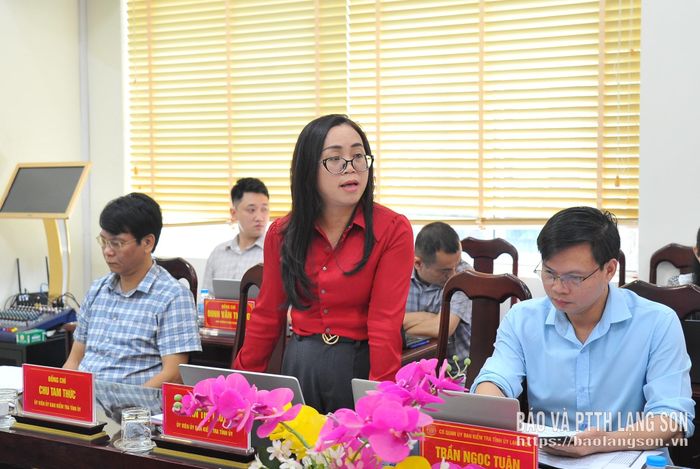 Đồng chí Uỷ viên UBKT Tỉnh ủy phát biểu tại buổi làm việc