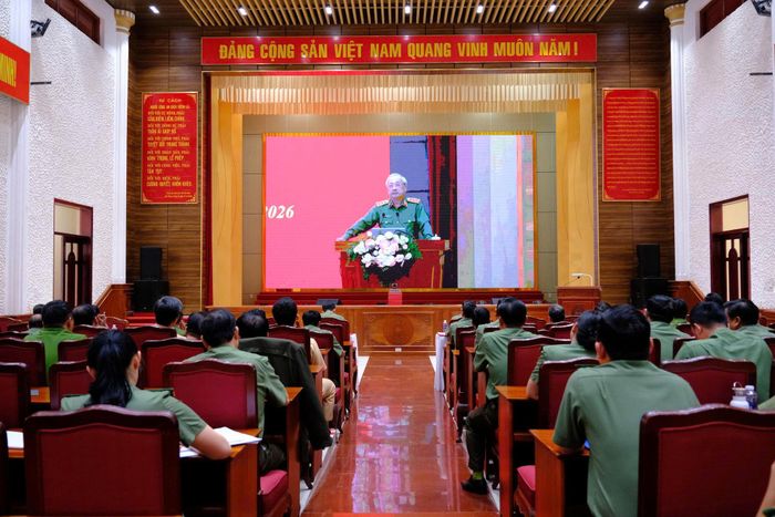 Các đại biểu dự hội nghị tại điểm cầu Công an tỉnh Lâm Đồng. (Ảnh: Tú Trâm)