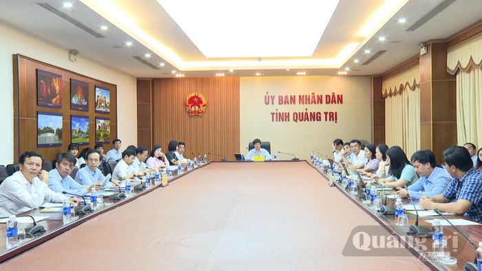 Quang cảnh hội nghị tại điểm cầu tỉnh Quảng Trị - Ảnh: M.D