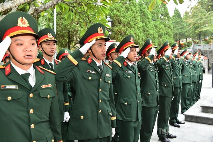 Lực lượng tiêu binh phục vụ buổi lễ.