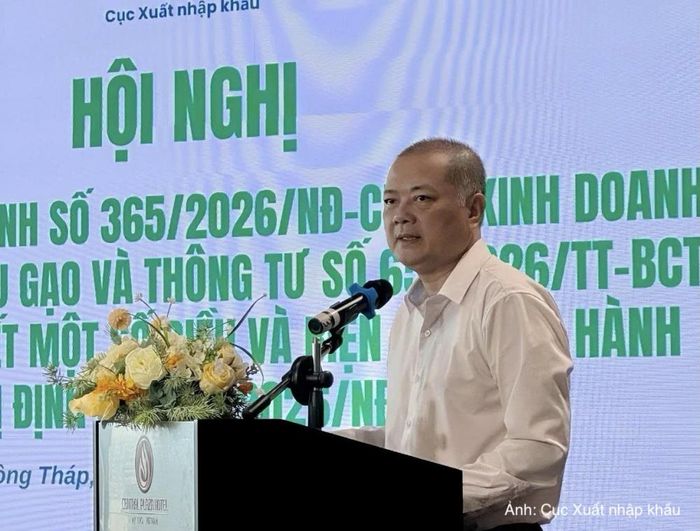 Ông Nguyễn Anh Sơn, Cục trưởng Cục Xuất nhập khẩu phát biểu tại Hội nghị.