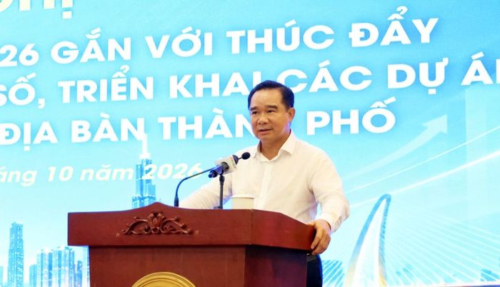 Chủ tịch UBND TP.HCM Nguyễn Văn Được phát biểu tại hội nghị.