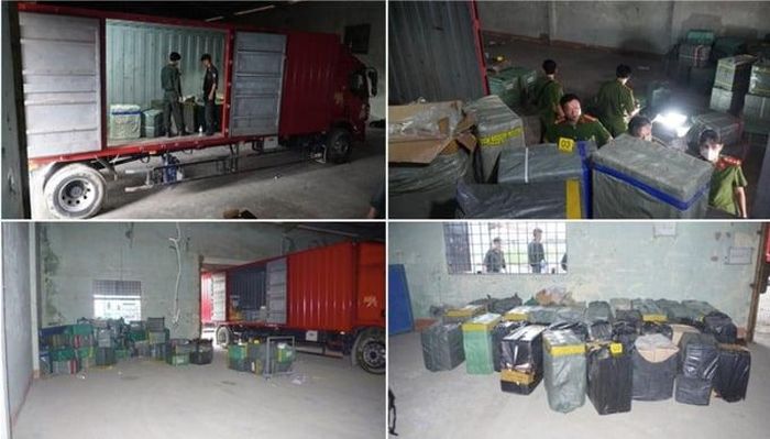 Lực lượng Công an kiểm tra phương tiện và tang vật liên quan phục vụ công tác điều tra. (Ảnh:CA).