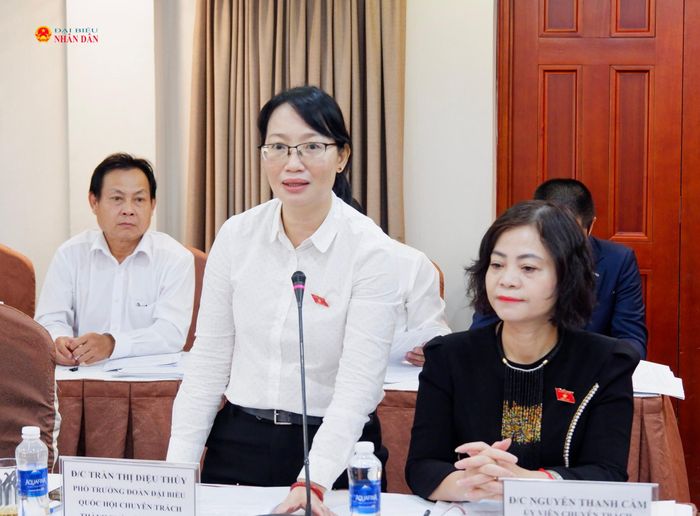 Phó trưởng đoàn chuyên trách Đoàn ĐBQH TP. Hồ Chí Minh Trần Thị Diệu Thuý phát biểu