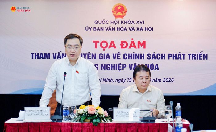 Phó Chủ nhiệm Ủy ban Văn hóa và Xã hội Đặng Xuân Phương phát biểu