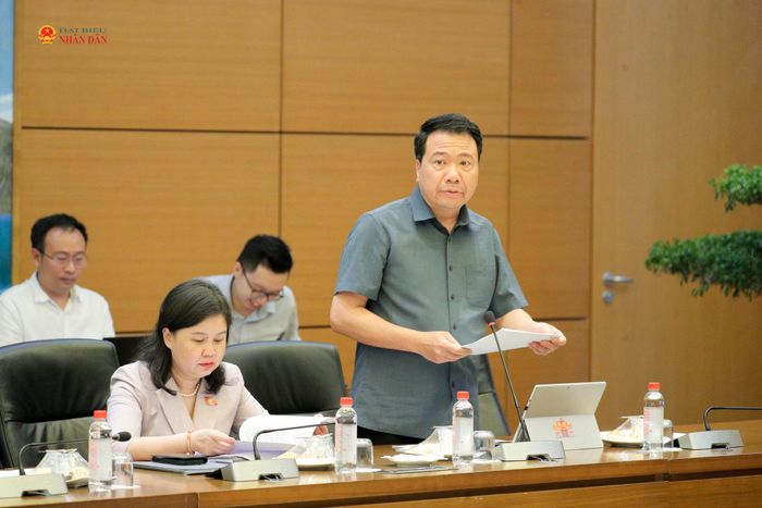 Phó Chủ nhiệm Ủy ban Pháp luật và Tư pháp Ngô Trung Thành phát biểu tại cuộc họp
