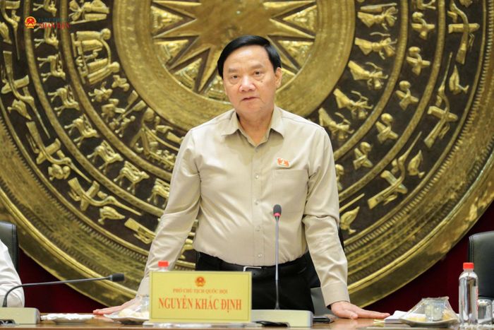 Phó Chủ tịch Quốc hội Nguyễn Khắc Định phát biểu chỉ đạo tại cuộc họp