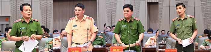 Dưới sự điều hành của Trung tướng Phạm Công Nguyên, Cục trưởng Cục Pháp chế và cải cách hành chính, tư pháp, các đại biểu đã thảo luận, đề ra giải pháp nâng cao chất lượng công tác hoàn thiện thể chế, rà soát hệ thống văn bản QPPL trong CAND.