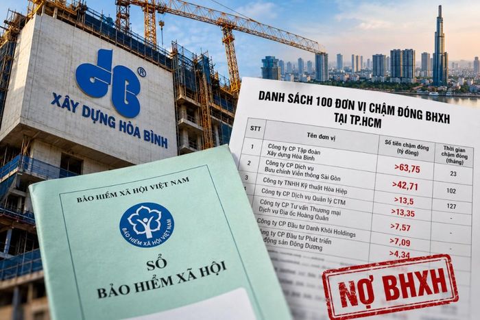 Xây dựng Hòa Bình (HBC) đứng đầu danh sách nợ BHXH tại TP.HCM với hơn 63,75 tỷ đồng.