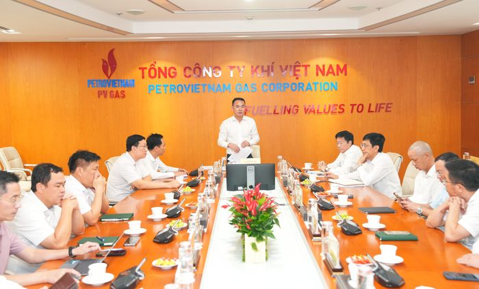  Ông Dương Trí Hội, Phó Bí thư Đảng ủy, Thành viên HĐQT, Tổng giám đốc PV GAS phát biểu chỉ đạo tại Hội nghị. Ảnh: PV GAS. 