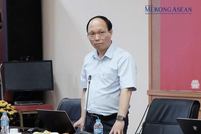 ThS.KTS Lưu Quang Huy, Viện trưởng Viện Quy hoạch xây dựng Hà Nội phát biểu tại tọa đàm. Ảnh: Mộc An/Mekong ASEAN.