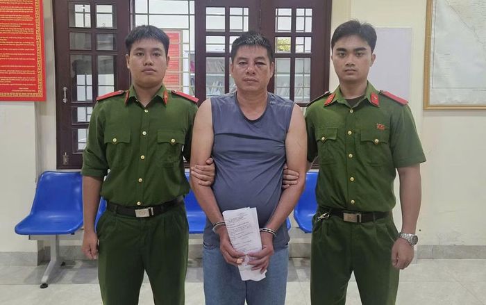 Đối tượng Đinh Xuân Sâm tại Cơ quan Cảnh sát điều tra Công an tỉnh Quảng Trị.