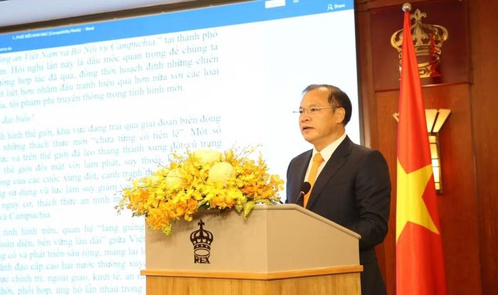 Thứ trưởng Bộ Công an Việt Nam Nguyễn Văn Long phát biểu khai mạc hội nghị.