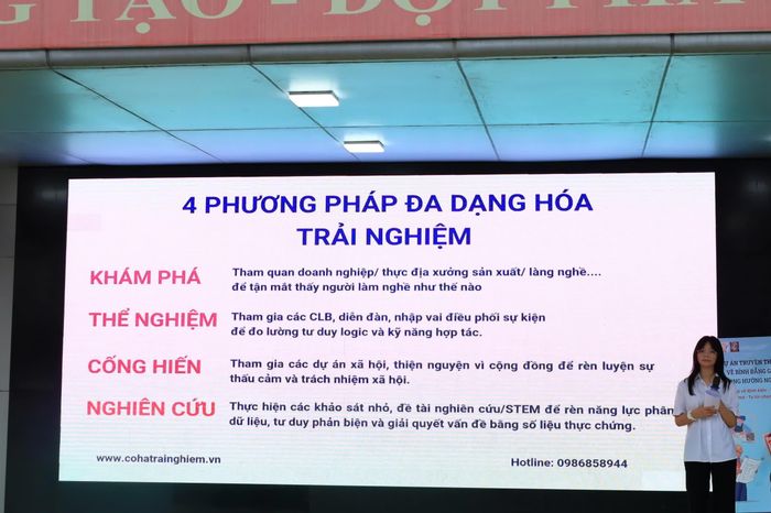 HS Nguyễn Thị Minh Tâm - Sáng lập dự án cùng cô Hà chia sẻ về 4 phương pháp đa dạng hóa trải nghiệm