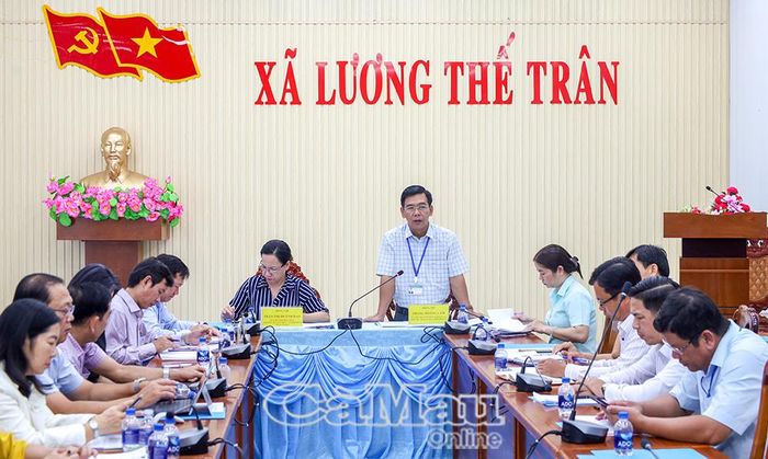 Ông Trang Hoàng Lâm, Phó Chủ tịch UBND Xã Lương Thế Trân, nêu khó khăn của địa phương về thiết chế văn hoá.