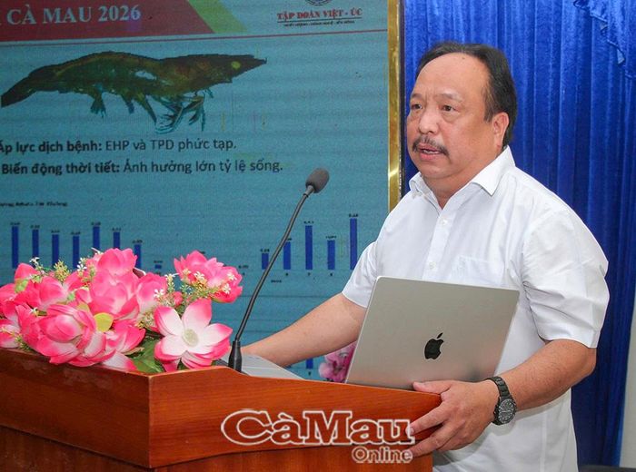 Ông Trình Trung Phi, Phó Tổng giám đốc Khối Kỹ thuật và Tôm thương phẩm, Công ty Cổ phần Việt Úc - Bạc Liêu, đề xuất giải pháp kiểm soát chất lượng, dịch bệnh tôm giống và quản lý sức khoẻ tôm nhằm nâng cao tỷ lệ thành công trong nuôi tôm.