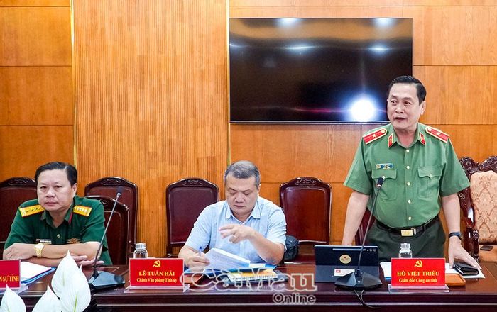 Thiếu tướng Hồ Việt Triều, Uỷ viên Ban Thường vụ Tỉnh uỷ, Giám đốc Công an tỉnh, thông tin về công tác phối hợp bảo đảm an ninh, trật tự tại các dự án.