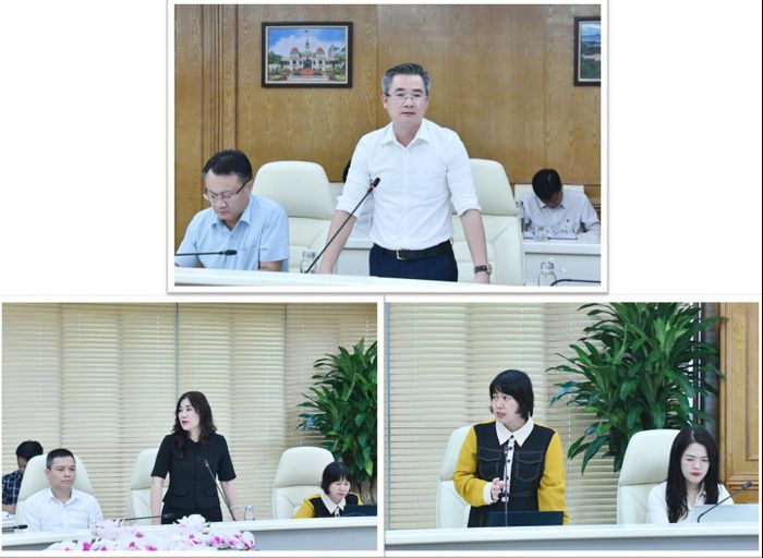 Các đại biểu phát biểu tại buổi làm việc. Ảnh: M. Thúy