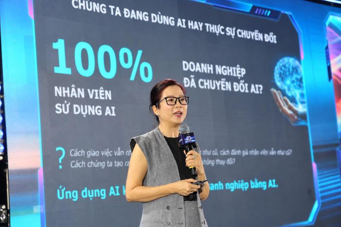 Bà Hoàng Thị Mỹ Hạnh, thành viên Hội đồng quản trị, Phó tổng giám đốc Công ty cổ phần Vinpearl. (Ảnh: Phan Chính)