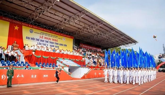 Khai mạc Đại hội Thể dục thể thao tỉnh Lạng Sơn lần thứ X năm 2026. (Ảnh: Minh Đức)