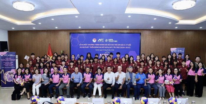 Lễ ra mắt Chương trình bóng đá nữ cho trẻ em gái 6-9 tuổi. (Ảnh: VFF)