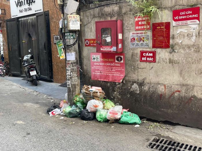 Rác thải tràn lan gây mất vệ sinh công cộng. Ảnh: Hiểu Lam