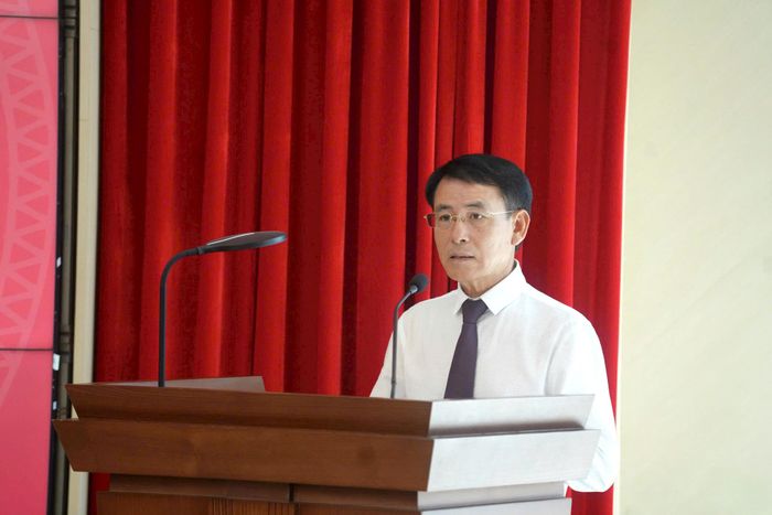 Phó Bí thư Thường trực Thành ủy Hà Nội Nguyễn Trọng Đông phát biểu tại hội nghị. Ảnh: Phạm Hùng