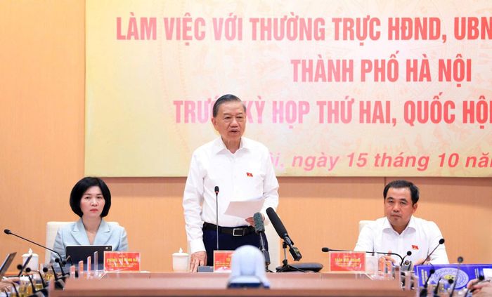 Tổng Bí thư, Chủ tịch nước Tô Lâm phát biểu tại buổi làm việc. Ảnh: Quang Thái