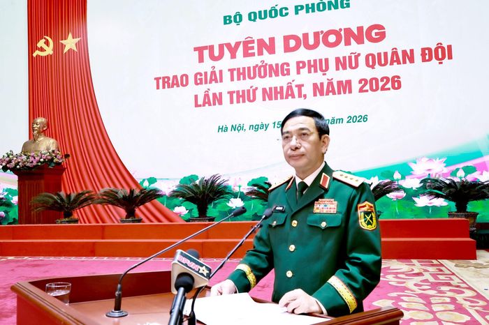 Đại tướng Phan Văn Giang phát biểu chỉ đạo tại chương trình. Ảnh: MT