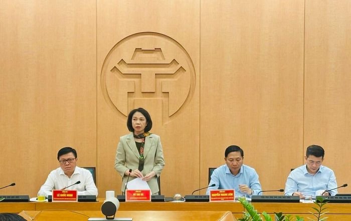 Phó Chủ tịch UBND thành phố Hà Nội Vũ Thu Hà phát biểu. Ảnh: Hoàng Lân
