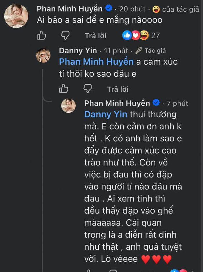 Huyền Lizzie động viên Doãn Quốc Đam.