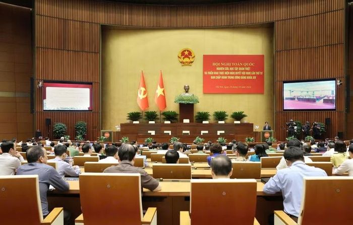 Quang cảnh hội nghị ở điểm cầu Nhà Quốc hội