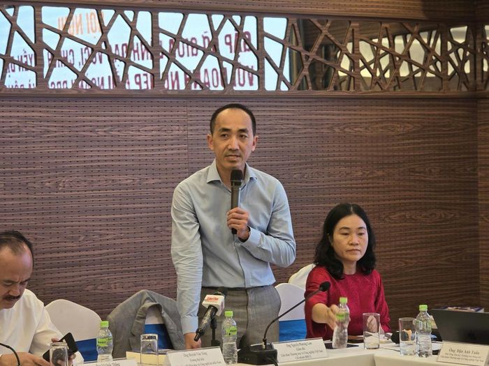 Ông Nguyễn Phương Lam - Giám đốc VCCI chi nhánh Đồng bằng sông Cửu Long phát biểu tại hội nghị. Ảnh HT